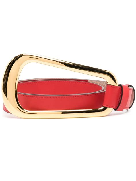 Michael Kors Collection Organic Buckle Loop Leather Belt